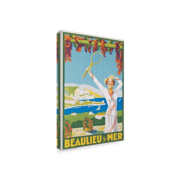 French School 'Beaulieu-sur-Mer Advertisement 1925 ' Canvas Art,22x32